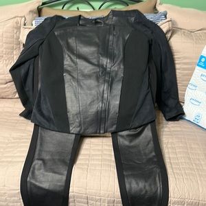 H by Halston faux suede Jacket and Pants set